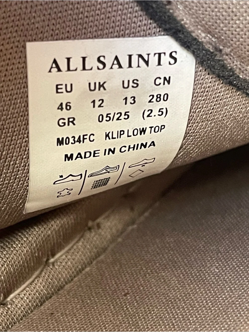 All Saints sneakers mens 13 pre-owned condition